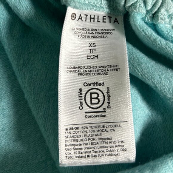 Athleta | Lombard Ruched‎ Sweatshirt in Reef Green | Size Small Women's - Picture 8 of 11